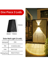 LED Solar Wall Light Up And Down Solar Lamp Outdoor Waterproof for Garden, Villa, Courtyard Porch, Landscape Decorative Luminous