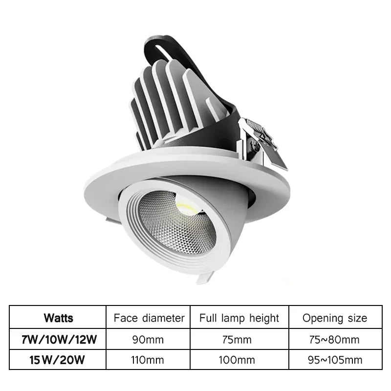 Dimmable AC85~265V Recessed LED Downlights 7W/15W/20W LED Ceiling Spot Lights Background Spot Lamps for Home Kitchen Spotlights
