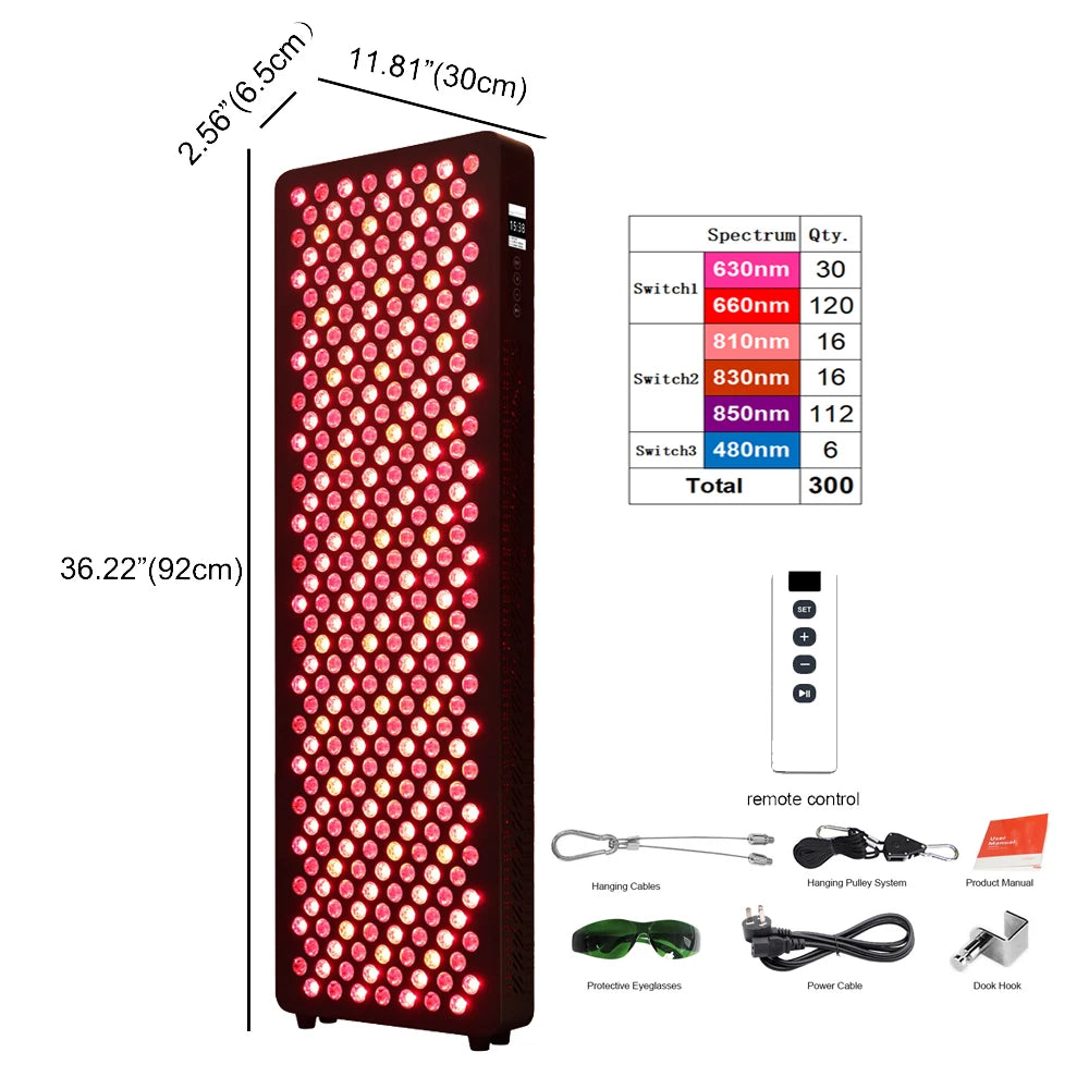 Red Light Therapy LED Panel -630nm 660nm 810nm 830nm 850nm Red Light Panel Home Use