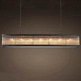 Home-appliance Classic Black Crystal Glass Bar Chandeliers Luxury Rectangle Hanging Lamp for Dining Room Decoration 2025 Lights