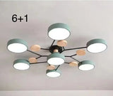 Nordic Macaron Ceiling Light - Modern Log & Metal Lamp for Living Room