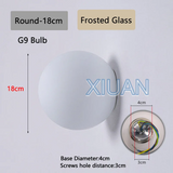 New Concealed Base Glass Wall Lamps French Bauhaus Milky White Round Ball Wall Light for Bedside Living Room Bathroom Mirror Dec