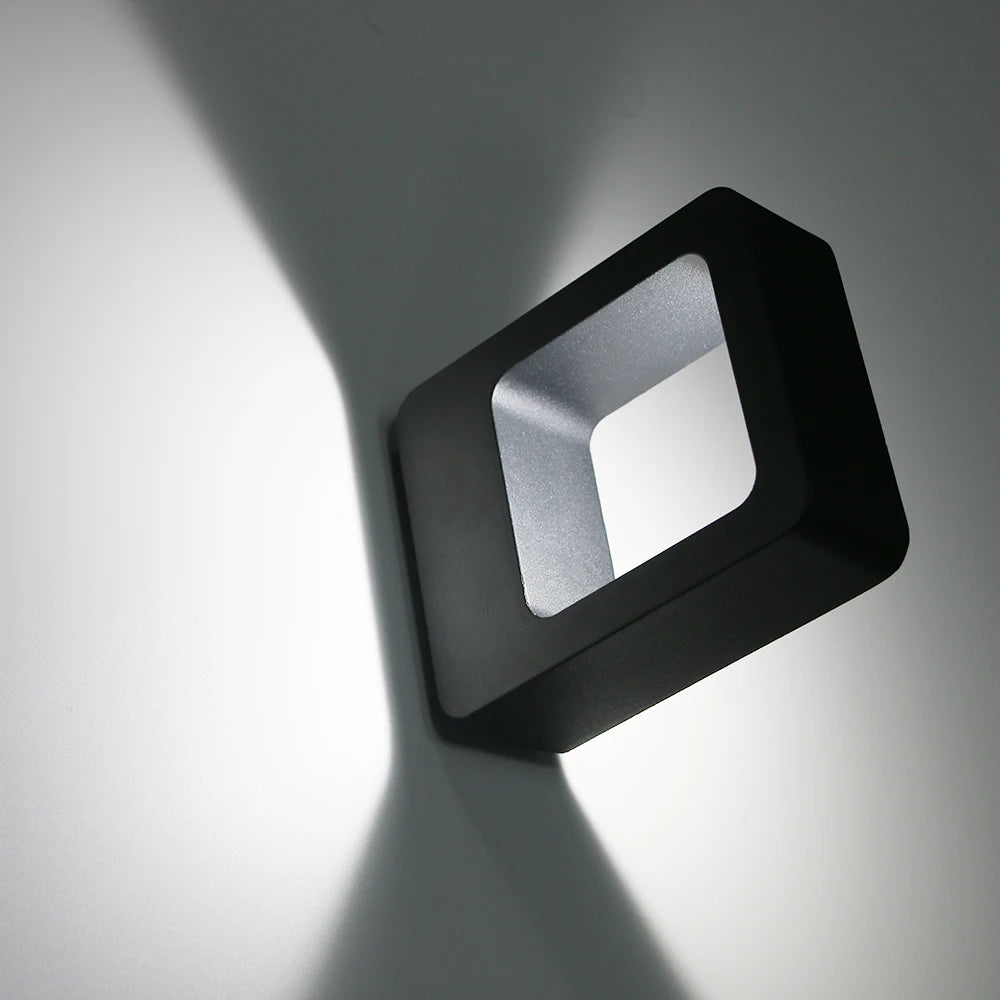 Outdoor Waterproof Motion Sensor LED Wall Lamp (Black/Gray Aluminum) - Human Body Induction Exterior & Interior Sconce Light Fixture for Porch, Balcony & Patio