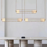 Indoor Art Deco Chandelier White Glass Gold Black Metal For Hotel Hall Dining Room Kitchen Bar Hanging Lamp