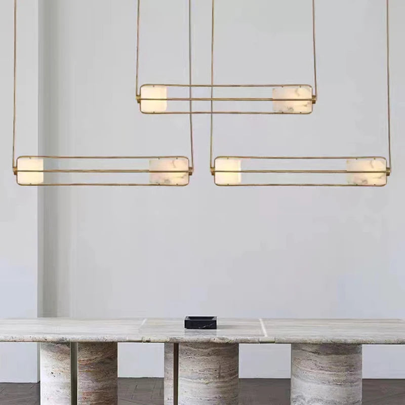 Indoor Art Deco Chandelier White Glass Gold Black Metal For Hotel Hall Dining Room Kitchen Bar Hanging Lamp