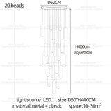 Nordic Home Decor LED Chandelier Villa Living Room Ceiling Light Suspended Staircase Pendent Lamp Dining Table Pendent Light