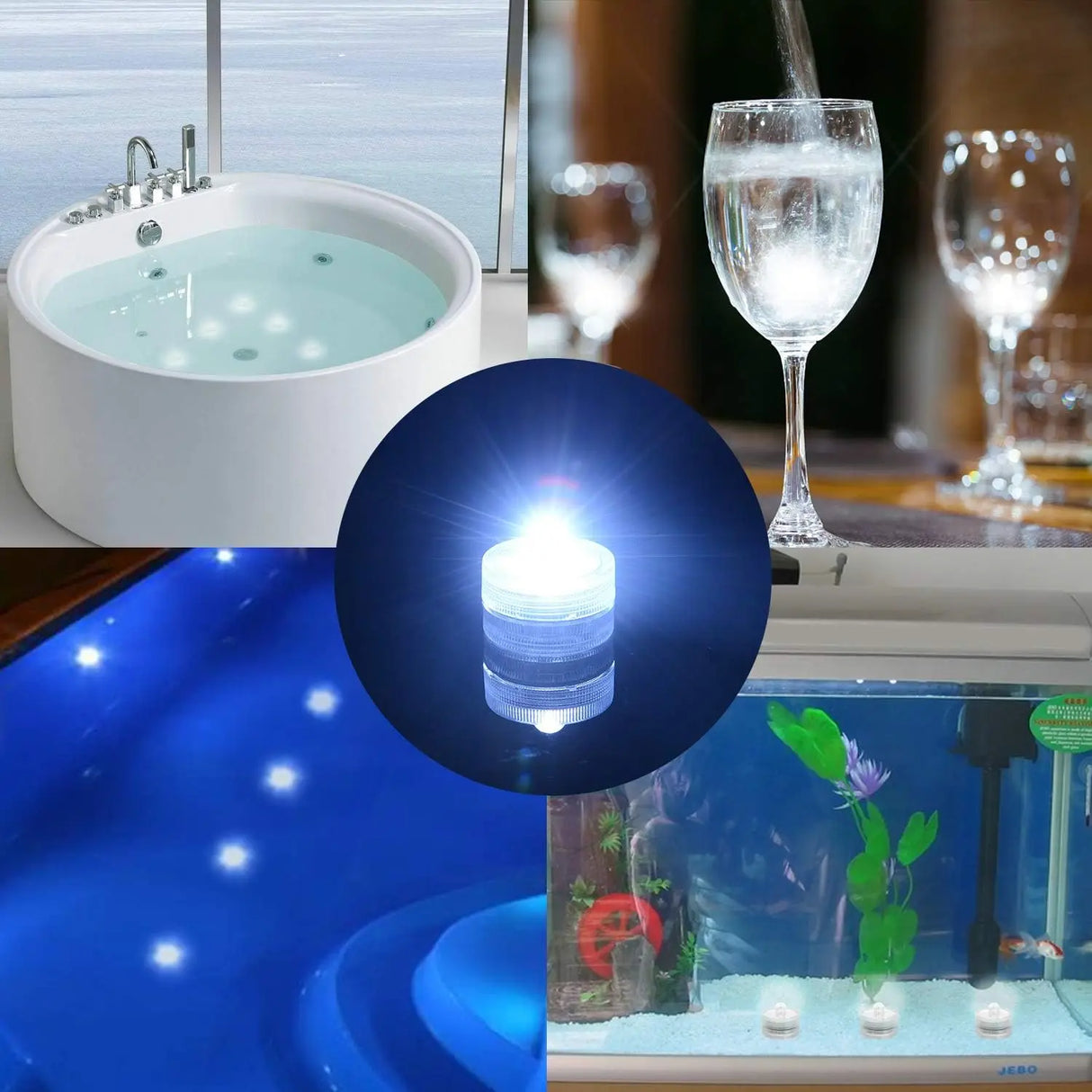 Waterproof LED Flameless Tealight Candles - Submersible Underwater Pool & Party Lights