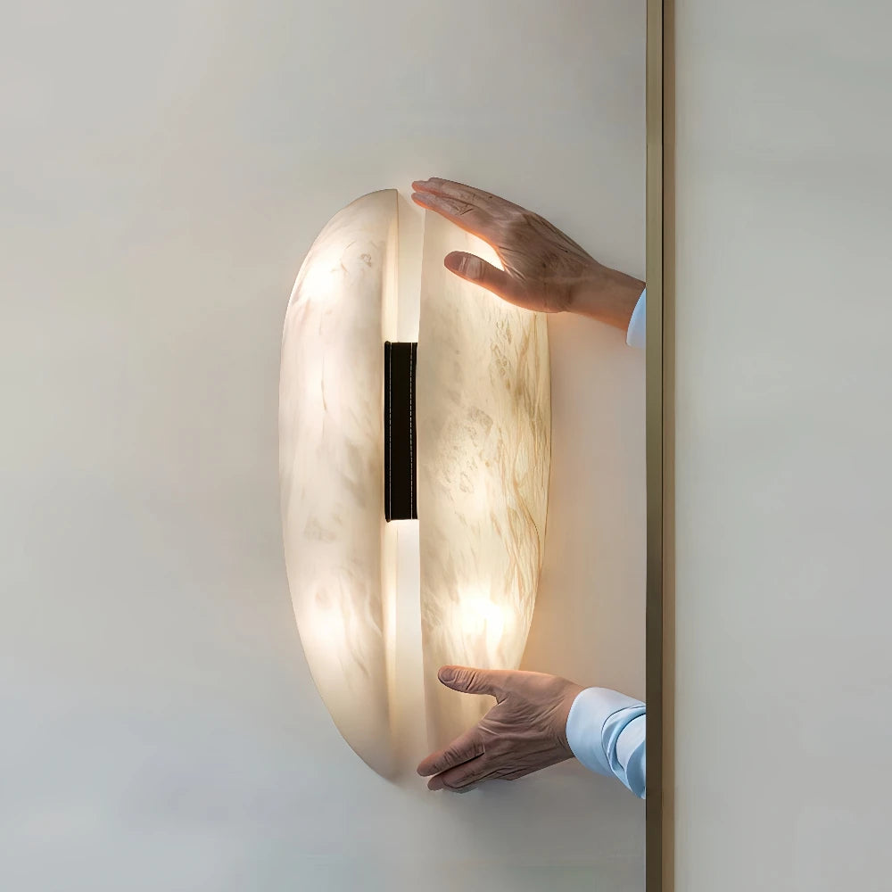 Italian Luxury Marble Wall Sconce Marble Copper Designer Wall Lamp for Villa Hotel Corridor Bedroom Background Aisle Wall Decor