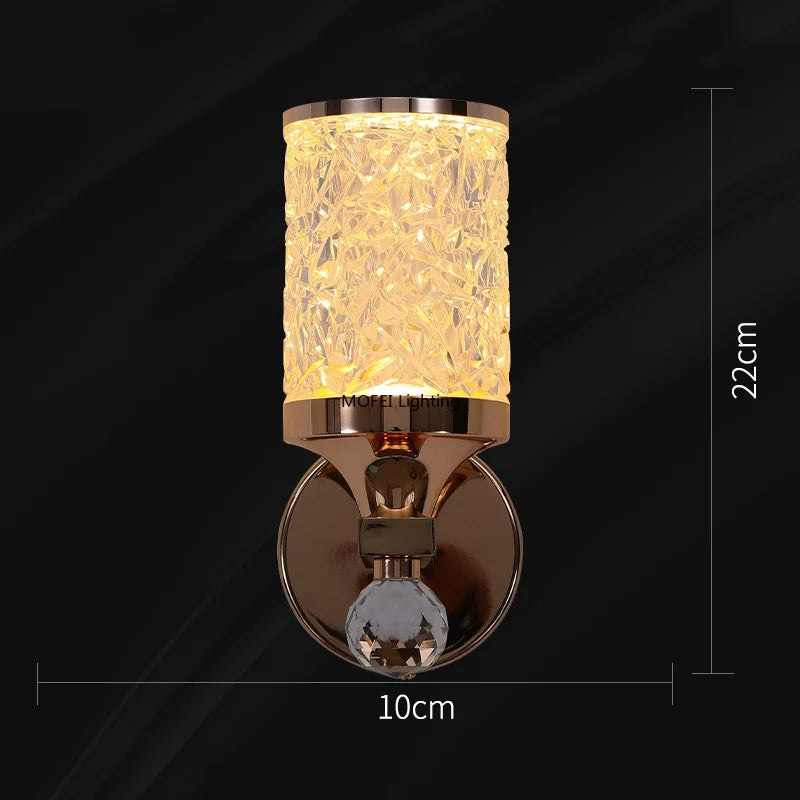 Modern Gold Luxury Minimalist Wall Lamp LED Light Living Room Bedroom Bedside Background Corridor Aisle Indoor Lighting Fixture