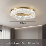 Luxurious Golden-gloss Chandelier, Round Copper Chandelier, For Dining Room, Living Room, Bedroom, Home Decoration, Resin Chande