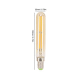 2Pcs E14 LED Tubular Light Bulbs - 4W 2300K Warm Amber T20x120 Filament Lamp