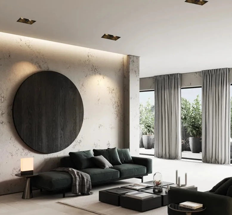 LED Recessed Downlight Frameless Square Double Head Detachable Replaceable Module Anti Glare Built-in Grille Spot Light