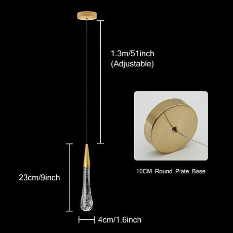 Crystal Led Pendant Lights For Bedroom Dining Room bar Water drop Chandelier Stair lamp interior decoration Hanging lamps