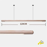 Walnut Wood Dining Chandelier - Simple Strip Hanging Lamp for Kitchen, Home Decor & Indoor Lighting