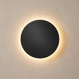 Modern Nordic Round LED Wall Lamp Aluminum Backlit Sconce Light Black White Gold Fixture for Bedroom Hallway Staircase Decor