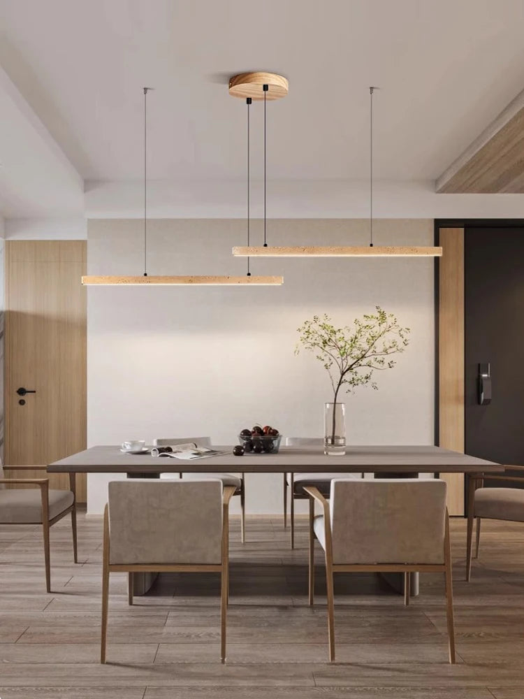 Linear Natural Stone Design 2026 Chandelier Lighting  Dimmable LED Pendant Light Para Sala Estar Hanging Lamps For Dinning Room