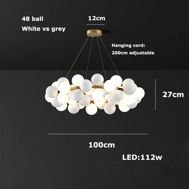 2026 Modern Glass Bubble Chandelier - Dimmable Art Deco Hanging Lamp