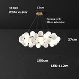 2026 Modern Glass Bubble Chandelier - Dimmable Art Deco Hanging Lamp