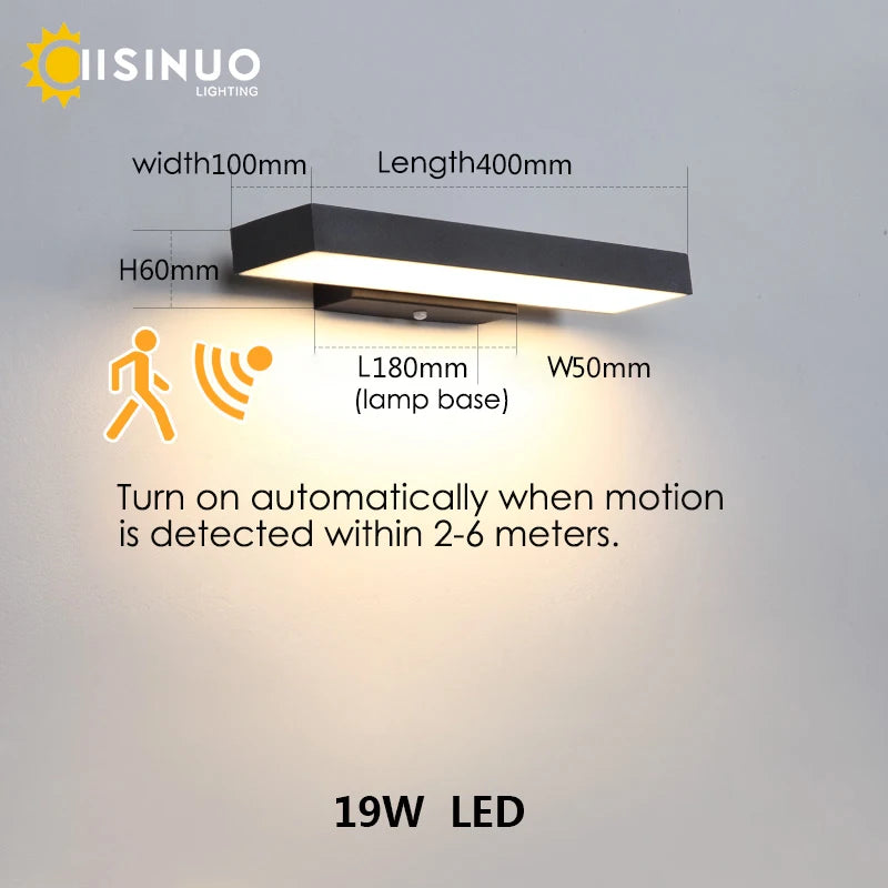 Modern LED Dusk-to-Dawn Motion Sensor Outdoor Wall Sconce - Black Exterior Light Fixture for House Front Door, Entryway, Garage & Balcony