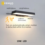 Modern LED Dusk-to-Dawn Motion Sensor Outdoor Wall Sconce - Black Exterior Light Fixture for House Front Door, Entryway, Garage & Balcony