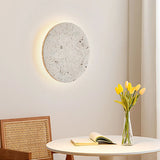 Wabi-Sabi Japanese Style Bedroom Bedside Wall Lamp Retro Homestay Corridor Aisle Porch Round Yellow Travertine Led Lighting