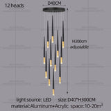 New Luxury Chandelier Nordic Conical Light Modern Living Room Duplex Attic Long Pendant Light Villa Staircase LED Pendant Light