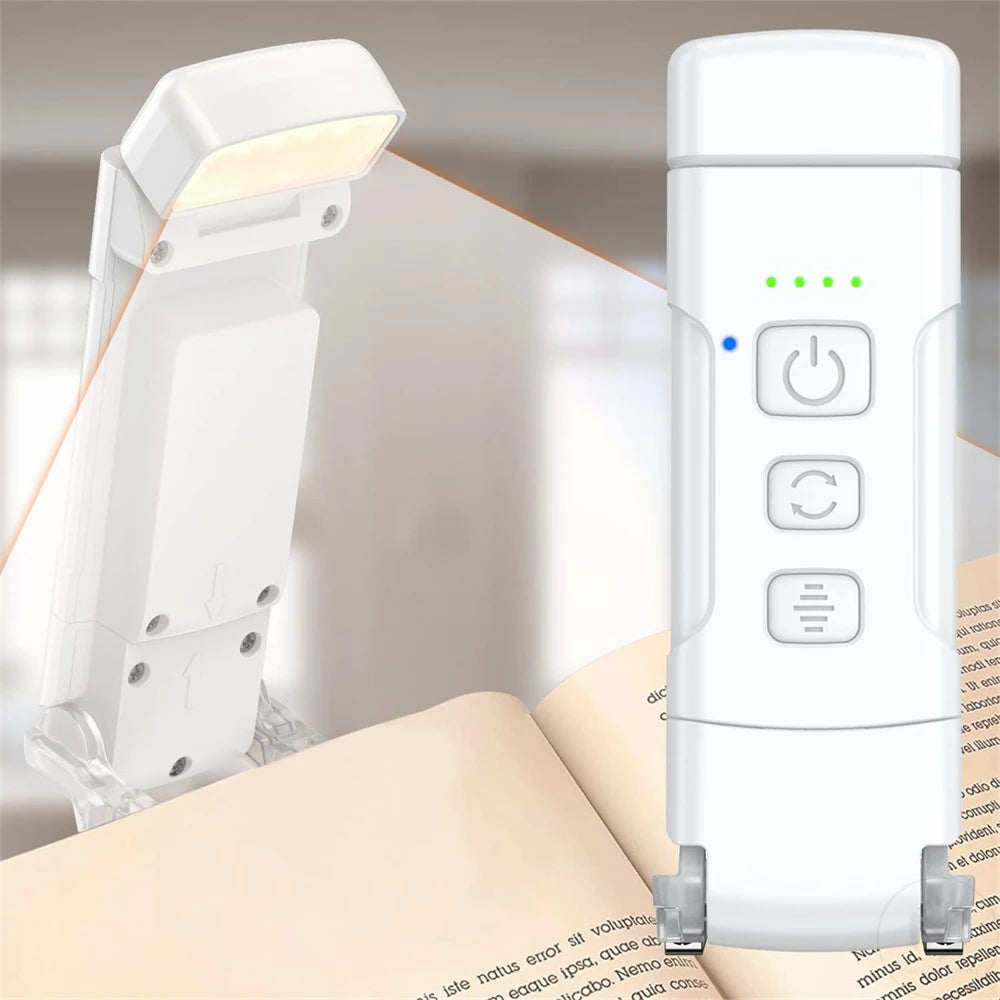 Book Light with Timer USB Rechargeable 3 Colors &amp; 5 Brightness Reading Light Clip-on Read Lamp Bookmark Night Light Book Lamp
