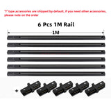 LED Track Light Rail 0.5M 1M Black White Aluminum 2 Wire System Track Light Series Universal Track for Ceiling Spot Lamps