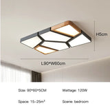 2026 Modern Nordic Style LED Chandelier Living Room Bedroom Kitchen Children Room Study Lamp Wood Geometric Design Ceiling Li