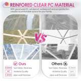 12FT Outdoor Dome Tent Waterproof PVC Clear Cover LED Lights Window 6-10 Person Camping Backyard Patio Party Custom