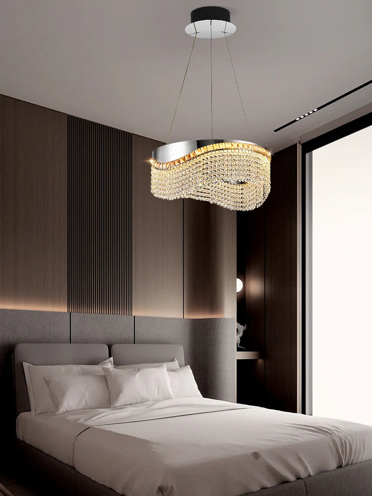 Nordic Crystal Pendent lamp Living room Chandelier New Dining room Bedroom Luxury LED Pendant High-end Interior Lighting Luster