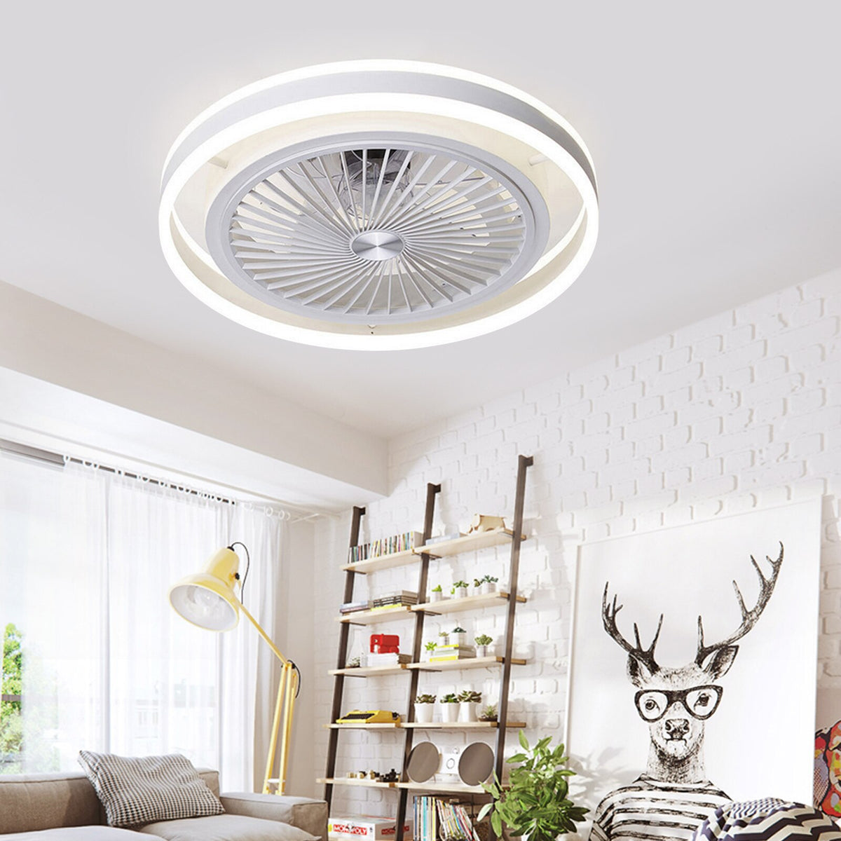 3 Color Ceiling Fan Remote Control Dimmable LED Light With Fan Ceiling Fan Bedroom Living Room Ligh