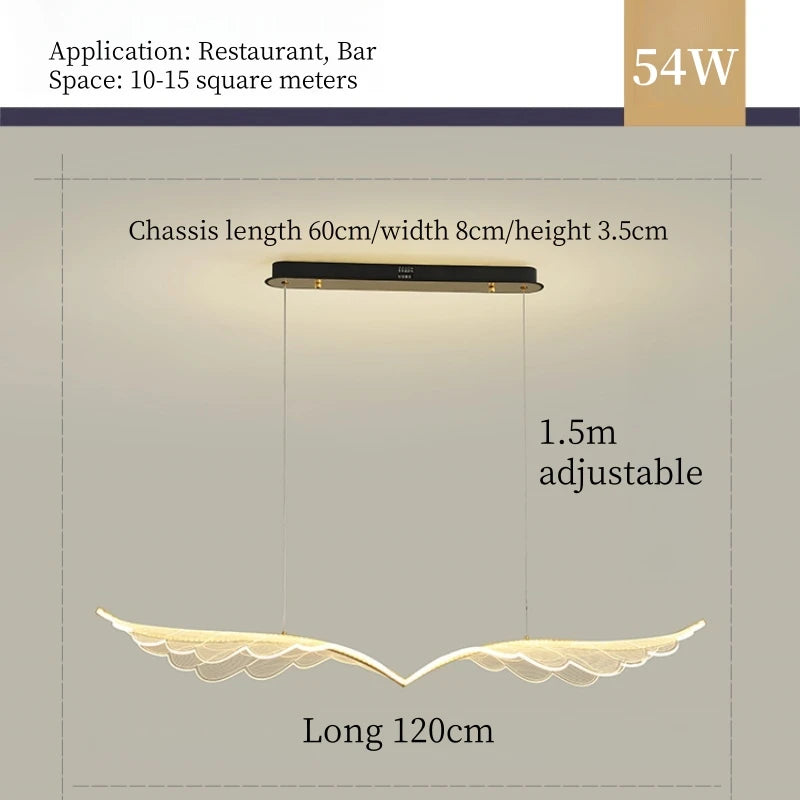 2026 Modern Gold Angel Wings Chandelier Lights Luxury Home Decoration LED Lamps For Kitchen Dining Room Table Study Pendant Ligh