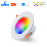 Tuya Bluetooth Smart LED Downlight 10W Smart Life APP LED Lamp Bulb Dimmable RGB RF 2.4G Remote Group Control Led Spot Lights
