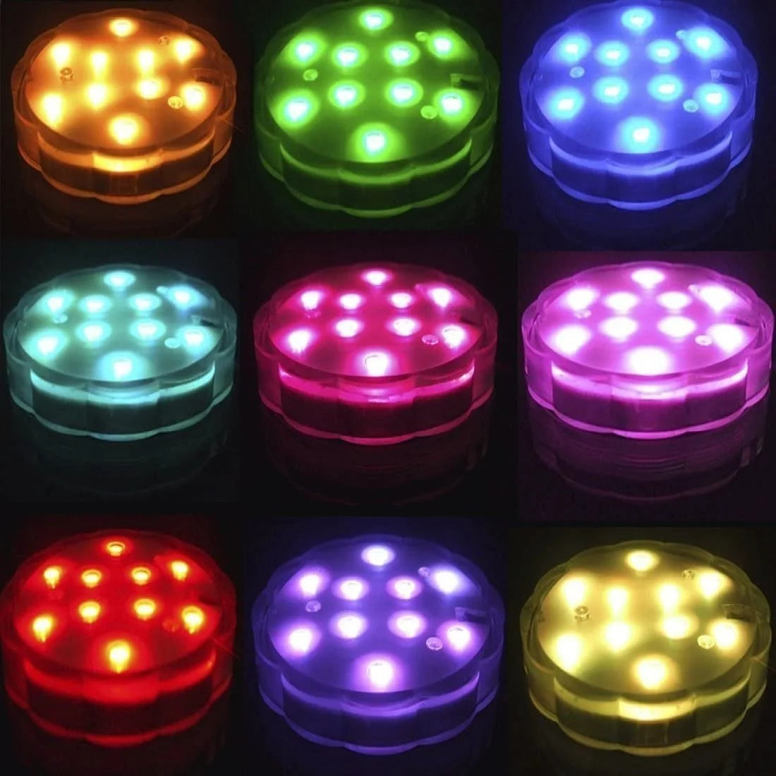 Submersible Waterproof LED Lights with Remote (Battery Operated) - Underwater Accent Lighting for Pool, Pond, Hot Tub, Spa, Fountain & Vases