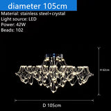 Starry Crystal Chandelier Living Room Light Luxury Modern Hotel Villa Duplex Bedroom Restaurant Fireflies Ceiling Ceiling Light