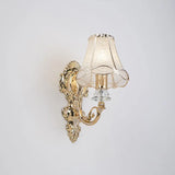 European Petal Wall Lamp Bedside Gold Single-Head TV Background Wall Lamp Bedroom Room Living Room Corridor Stair Light MJ1207