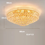 Hanging Lamps Lustre Suspension Luminaire Lampen For Living Room Luxury Round K9 Crystal Gold 2025 Ceiling Chandelier Lighting