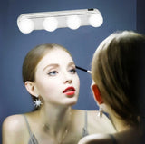 4-Bulb LED Makeup Mirror Light - Portable Suction Cup Vanity Light Bar