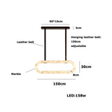 Marble Leather Mixed Design Dimmable Led 2026 Chandelier Lighting Lustre Suspension Luminaire For Dinning Room Art Hanging Lamp