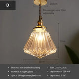 Glass Pendant Light Nordic Dining Room Retro Chandeliers Creative Minimal E27 Transparent Lampshade For Restaurant Lamp Luster