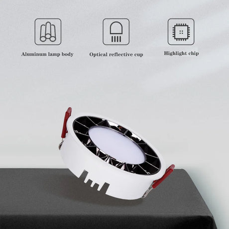 Embedded Dimmable LED Ceiling Light AC85-265V Kitchen Bedroom Shopping Mall Circular Panel Light 10W12W18W20W24W COB Downlight