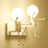 Modern Wall Lamp Iron Cartoon Humanoid Wall Lamps For Living Room Bedroom Nordic Home Decor Bedside Wall Light Bathroom Fixtures