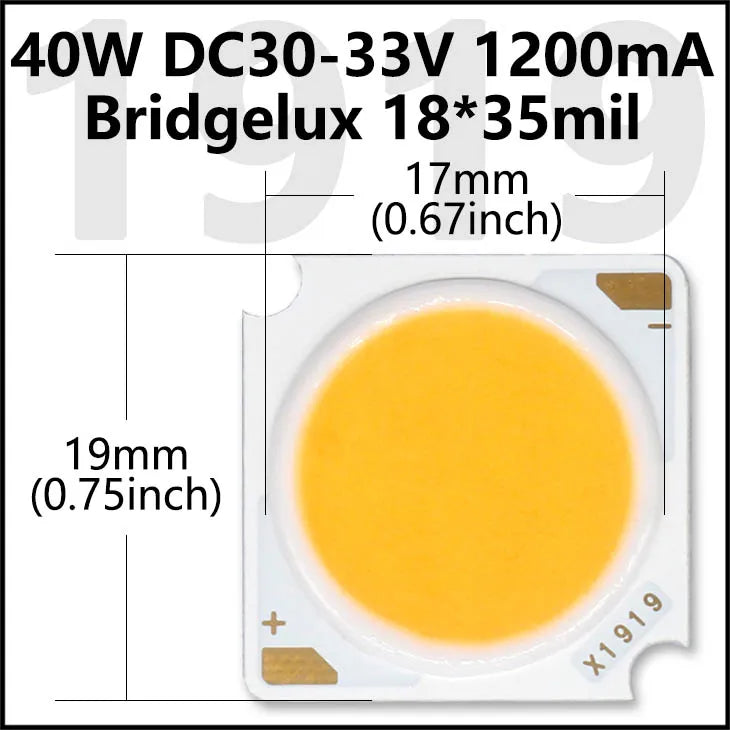 COB LED Chip 3W 5W 7W 10W 20W 30W 40W Light Emitting Diode LED Module Matrix 1313 2020 2828 1919 for Bulb Downlights