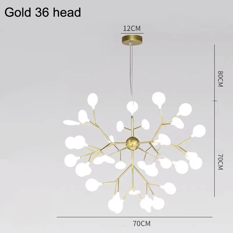 Salon Starry Nordic Modern Firefly Ceiling Chandelier Pendant Lamp G4 Led Lights Home Baby Room Bedroom Living Room Decoration