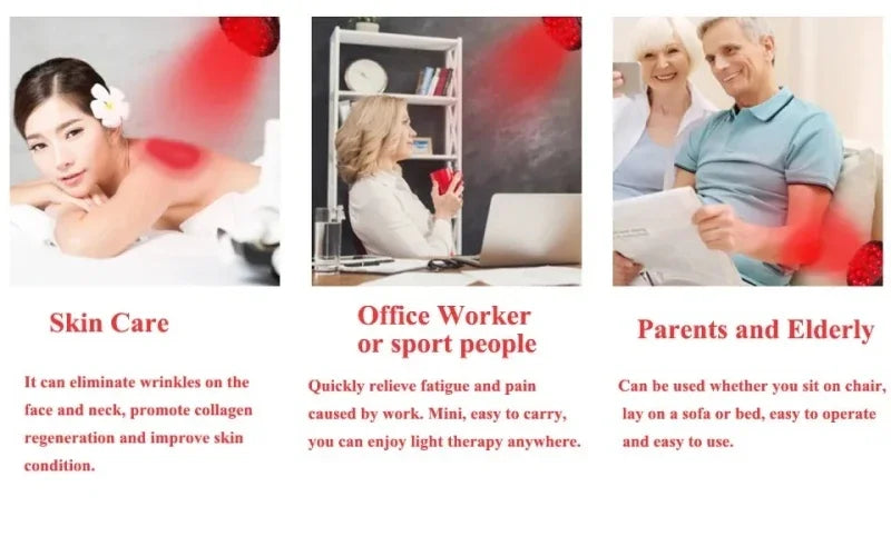 18pcs Red Lights Lamp Therapy Holder 360° Adjustable Clamp 660&850nm Infrared Combo Bulb for Relief and Recovery Skin Care Pain