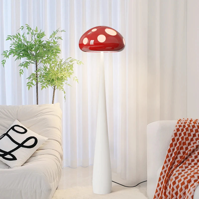 2025 New Floor Lamp Living Room Sofa Side Atmosphere Mushroom Floor Lamp Bedroom Bed Cute Cream Wind Dopamine Children