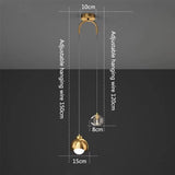 Bedroom Bedside Hanging Pendant Lamp Glass ball LED Chandelier Lighting Ceiling Modern Interior Home Decor Lights Dining Kitchen