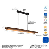 Designer Of The Hanging Lamp In The Tea Room Solid Wood Vintage Style Restaurant Bar Counter Minimalist Study Single Strip Lamp