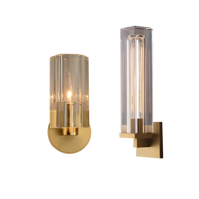 2025 Wall Lamps Bronze Copper Thick Crystal Sconce Lights Decoration Living Room Bedside Aisle Entryway Lighting Black Chrome
